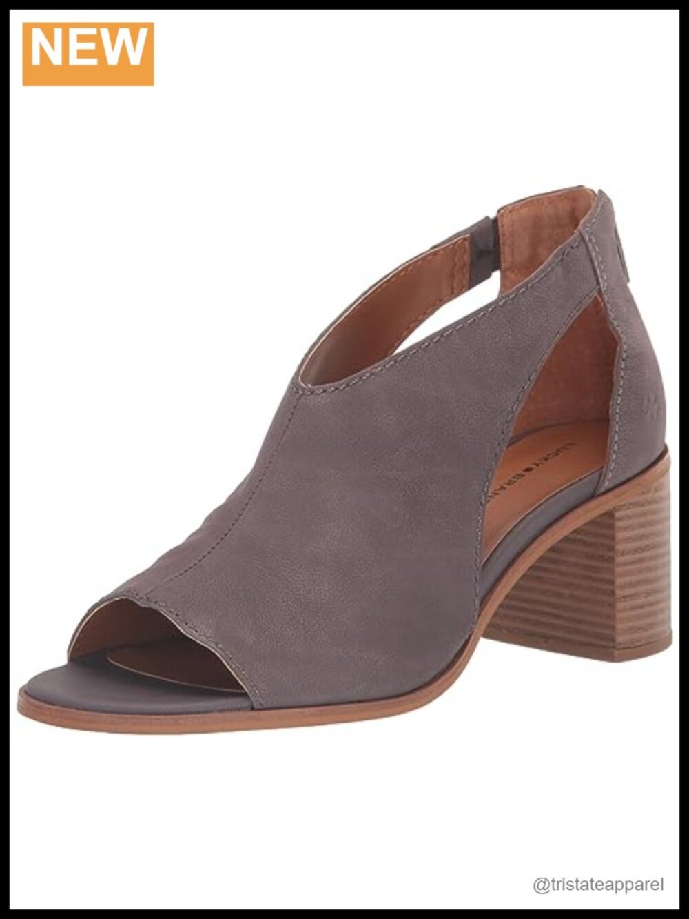 Leather Heeled Sandals Peep Toe Ankle Strap Stacked Heel Casual